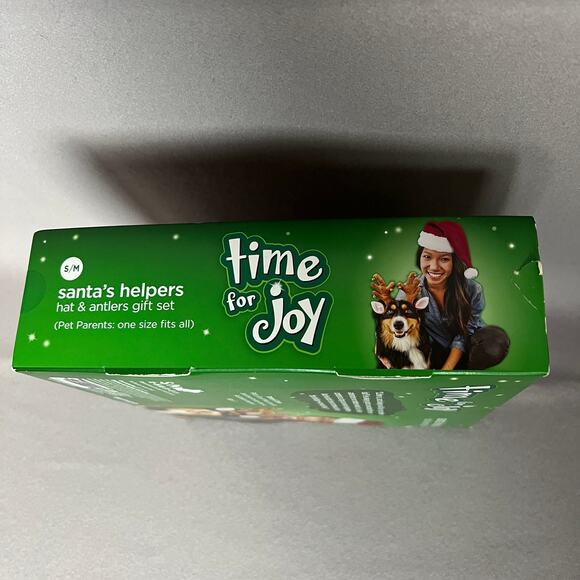 NWT Santa's Helper Unisex Hat and Pet Antler Gift Set Size Small - Medium - Picture 5 of 10